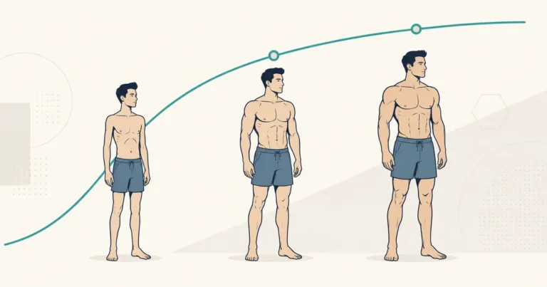 How much muscle you can gain naturally illustrated through three stages of physical development and diminishing returns.