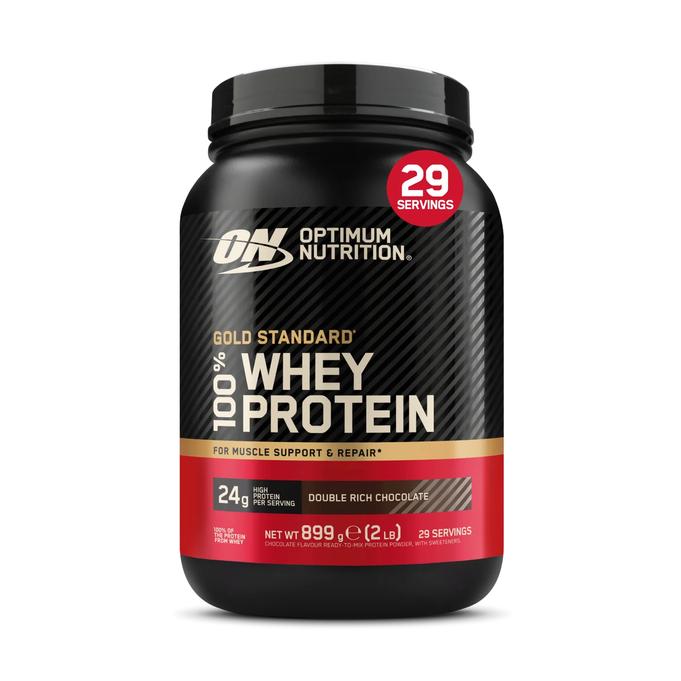 Optimum Nutrition Gold Standard 100% Whey, Double Rich Chocolate, 899 g tub