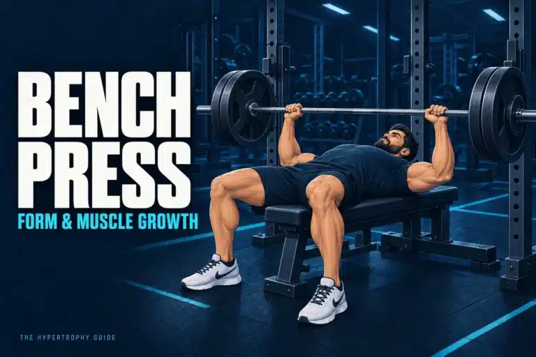 Lifter performing a barbell bench press with a controlled touch point