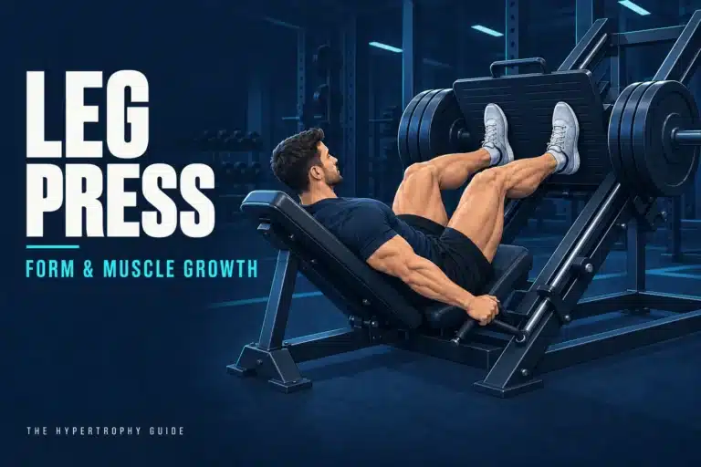 Lifter using a 45-degree leg press with feet placed around the middle of the platform
