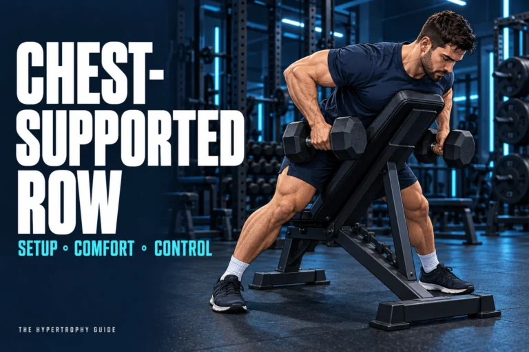 Illustration of a lifter performing a dumbbell chest-supported row on an incline bench.